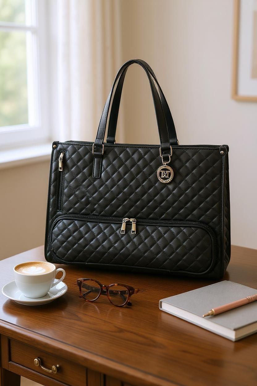 Black Tote Bag with Lunch Compartment | Tote&Tweak UK
